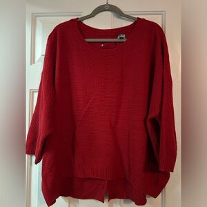 Soho Women's Vibrant Red Crew Neck Sweater (New w/o Tag)